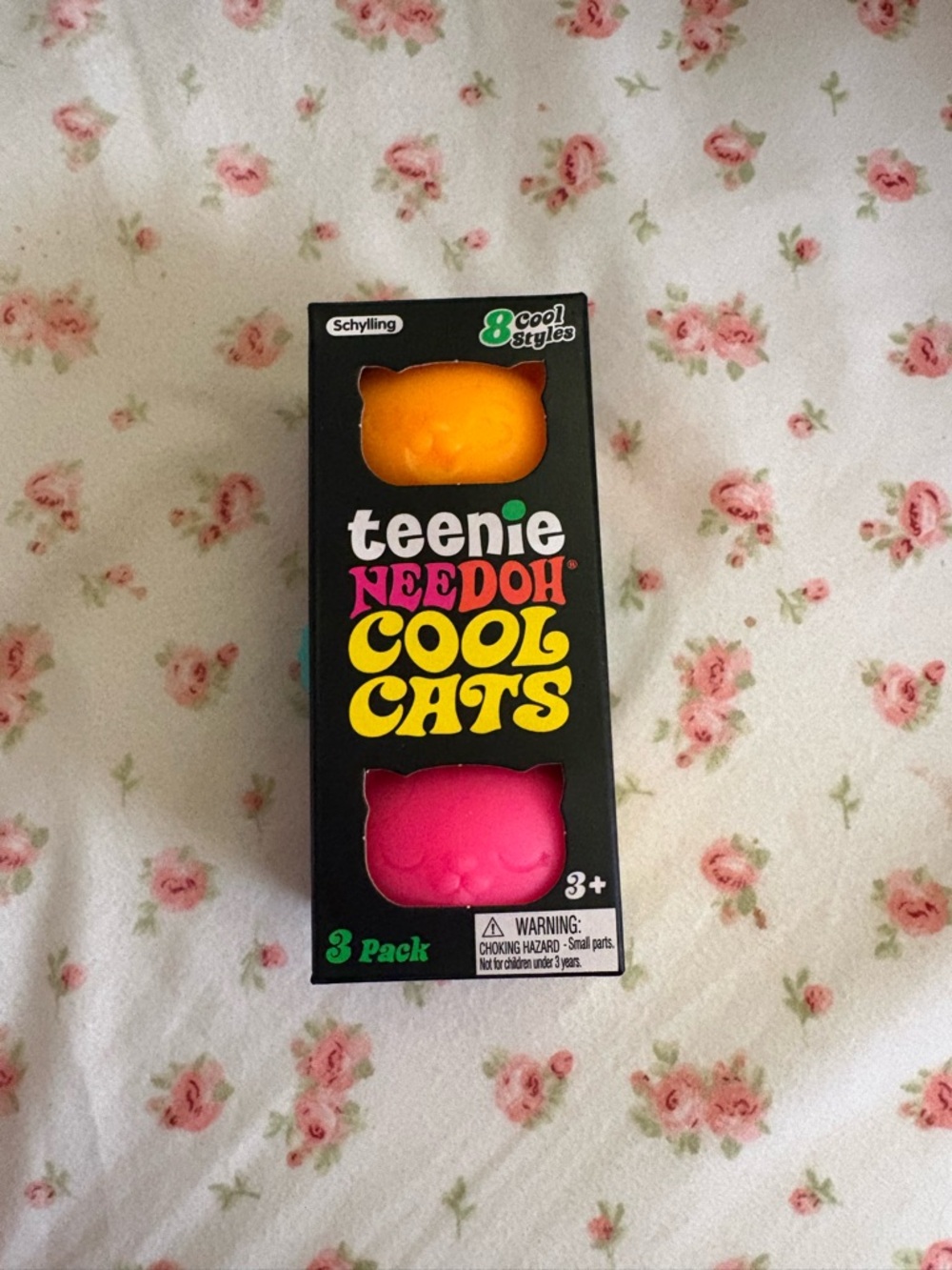 Teenie Needoh Cool Cats 3-Pack - Pink, Orange, and Blue